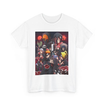 Unisex Heavy Cotton Naruto Akatsuki Anime Front and Back Printed Tee