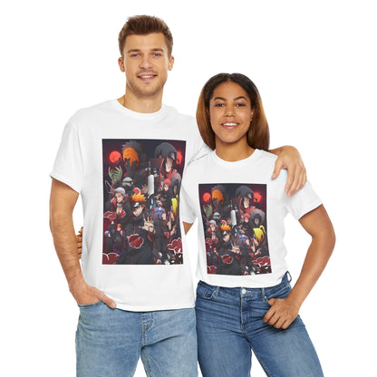 Unisex Heavy Cotton Naruto Akatsuki Anime Front and Back Printed Tee