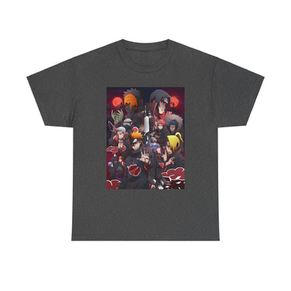 Unisex Heavy Cotton Naruto Akatsuki Anime Front and Back Printed Tee