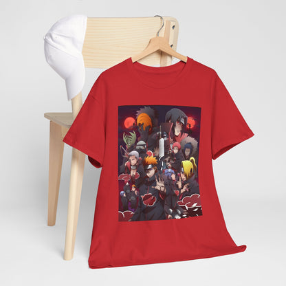 Unisex Heavy Cotton Naruto Akatsuki Anime Front and Back Printed Tee