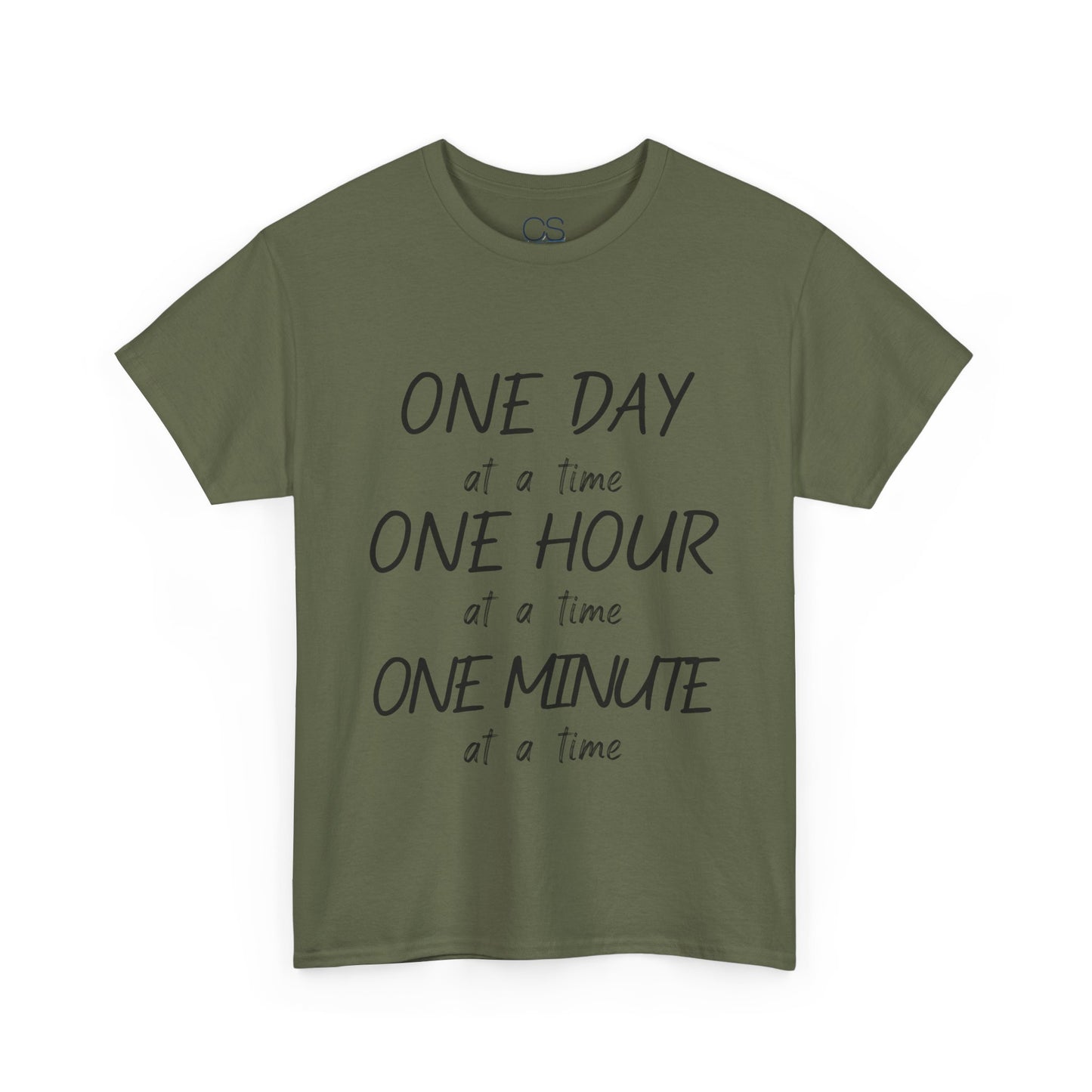 Motivational Unisex Heavy Cotton Tee – 'One Day at a Time' Humor Design