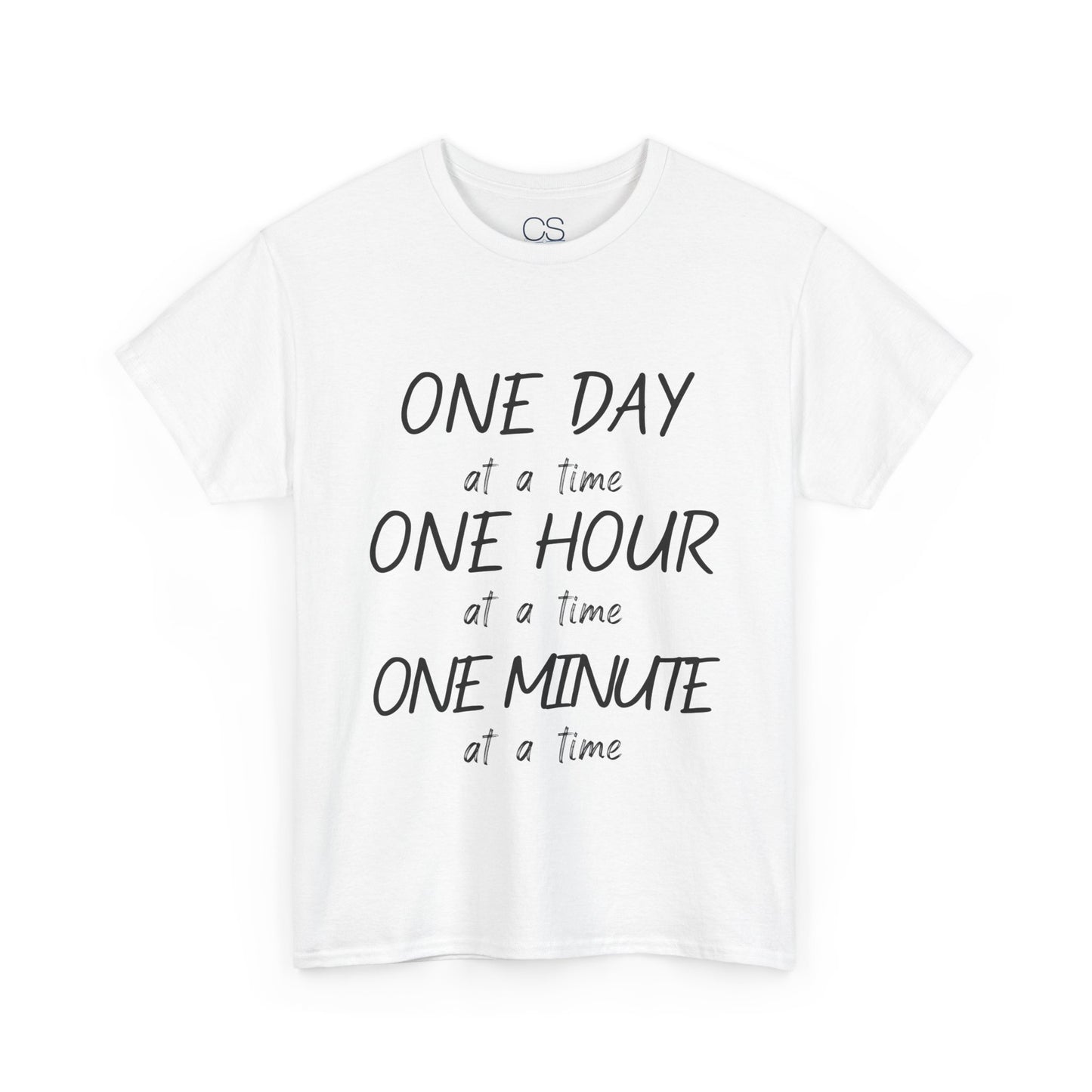 Motivational Unisex Heavy Cotton Tee – 'One Day at a Time' Humor Design