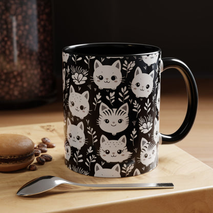 Whiskers & Blooms Cat-Themed Ceramic Mug