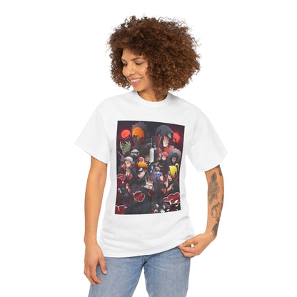 Unisex Heavy Cotton Naruto Akatsuki Anime Front and Back Printed Tee