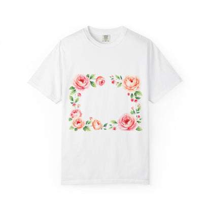 Elegant Floral Mother's Day T-Shirt - MOM Rose Typography