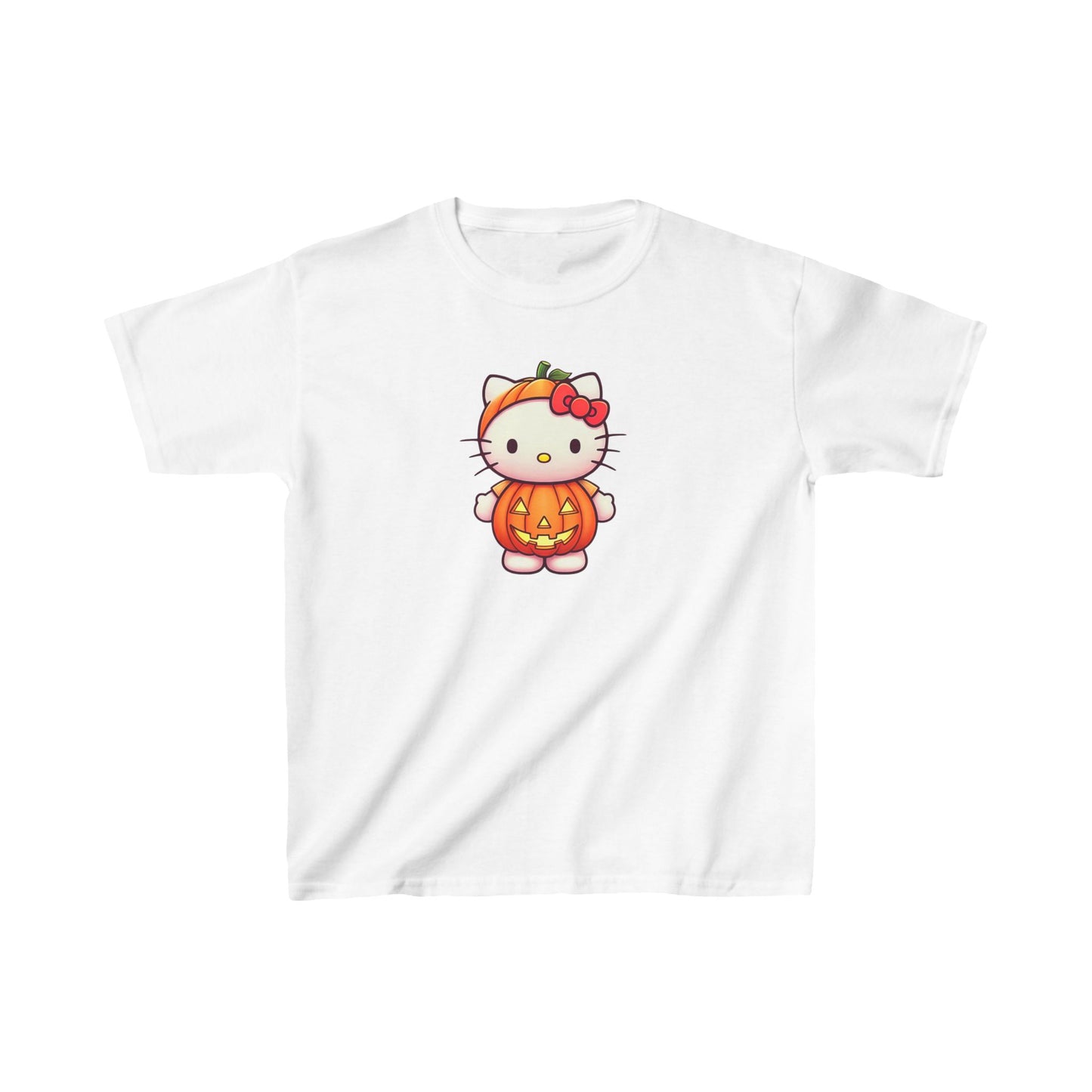 Hello Kitty Halloween Pumpkin Kids Heavy Cotton T-shirt