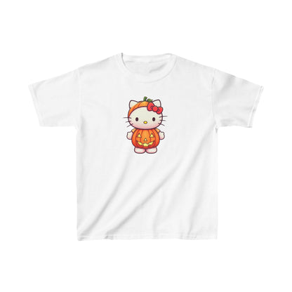 Hello Kitty Halloween Pumpkin Kids Heavy Cotton T-shirt