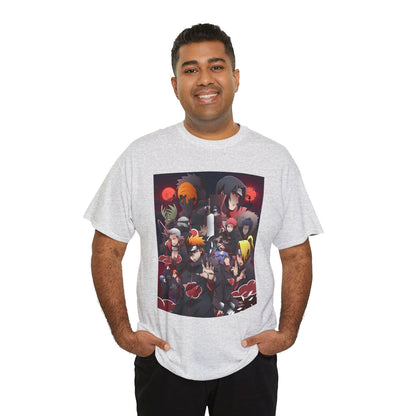 Unisex Heavy Cotton Naruto Akatsuki Anime Front and Back Printed Tee