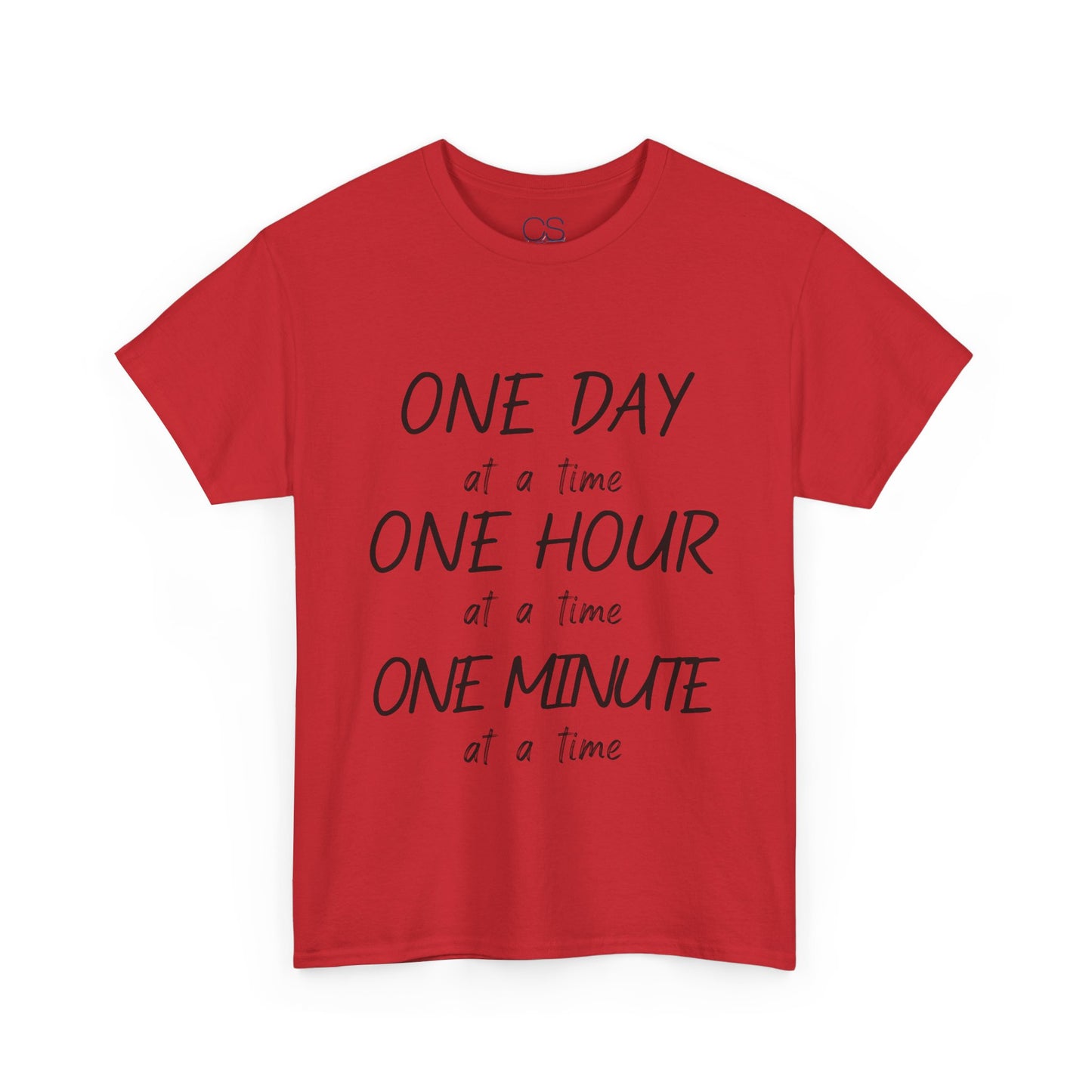 Motivational Unisex Heavy Cotton Tee – 'One Day at a Time' Humor Design