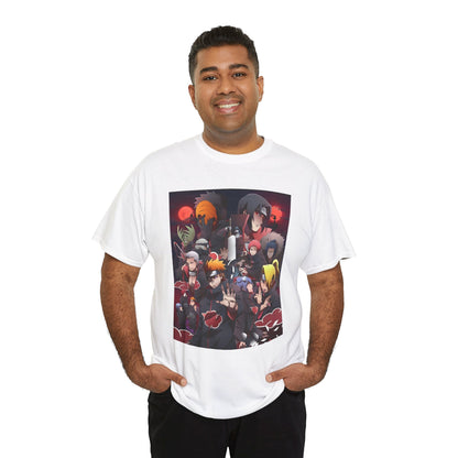 Unisex Heavy Cotton Naruto Akatsuki Anime Front and Back Printed Tee