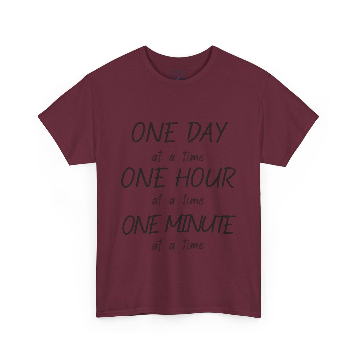 Motivational Unisex Heavy Cotton Tee – 'One Day at a Time' Humor Design