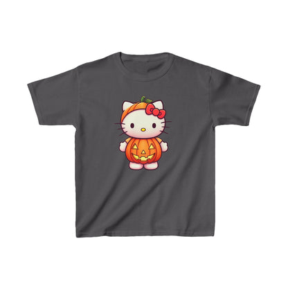 Hello Kitty Halloween Pumpkin Kids Heavy Cotton T-shirt