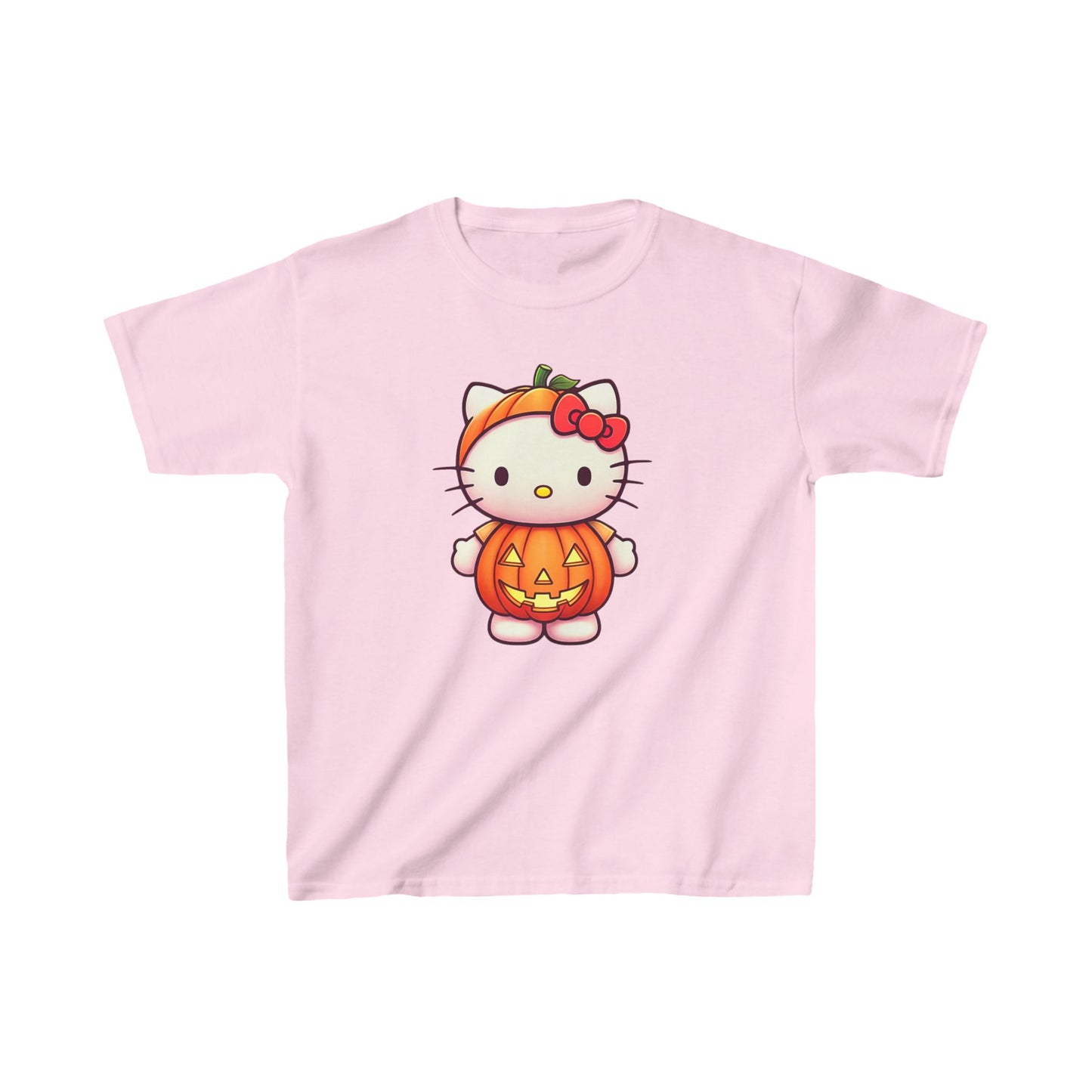 Hello Kitty Halloween Pumpkin Kids Heavy Cotton T-shirt