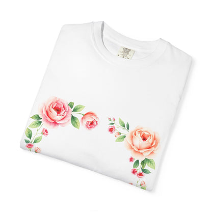 Elegant Floral Mother's Day T-Shirt - MOM Rose Typography
