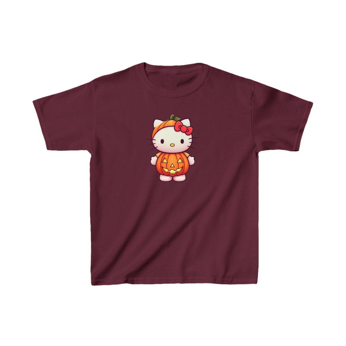 Hello Kitty Halloween Pumpkin Kids Heavy Cotton T-shirt