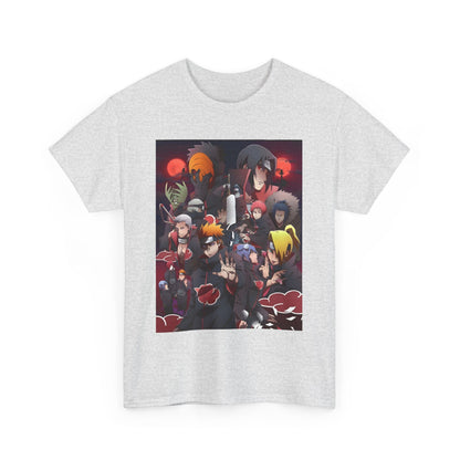 Unisex Heavy Cotton Naruto Akatsuki Anime Front and Back Printed Tee