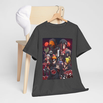 Unisex Heavy Cotton Naruto Akatsuki Anime Front and Back Printed Tee