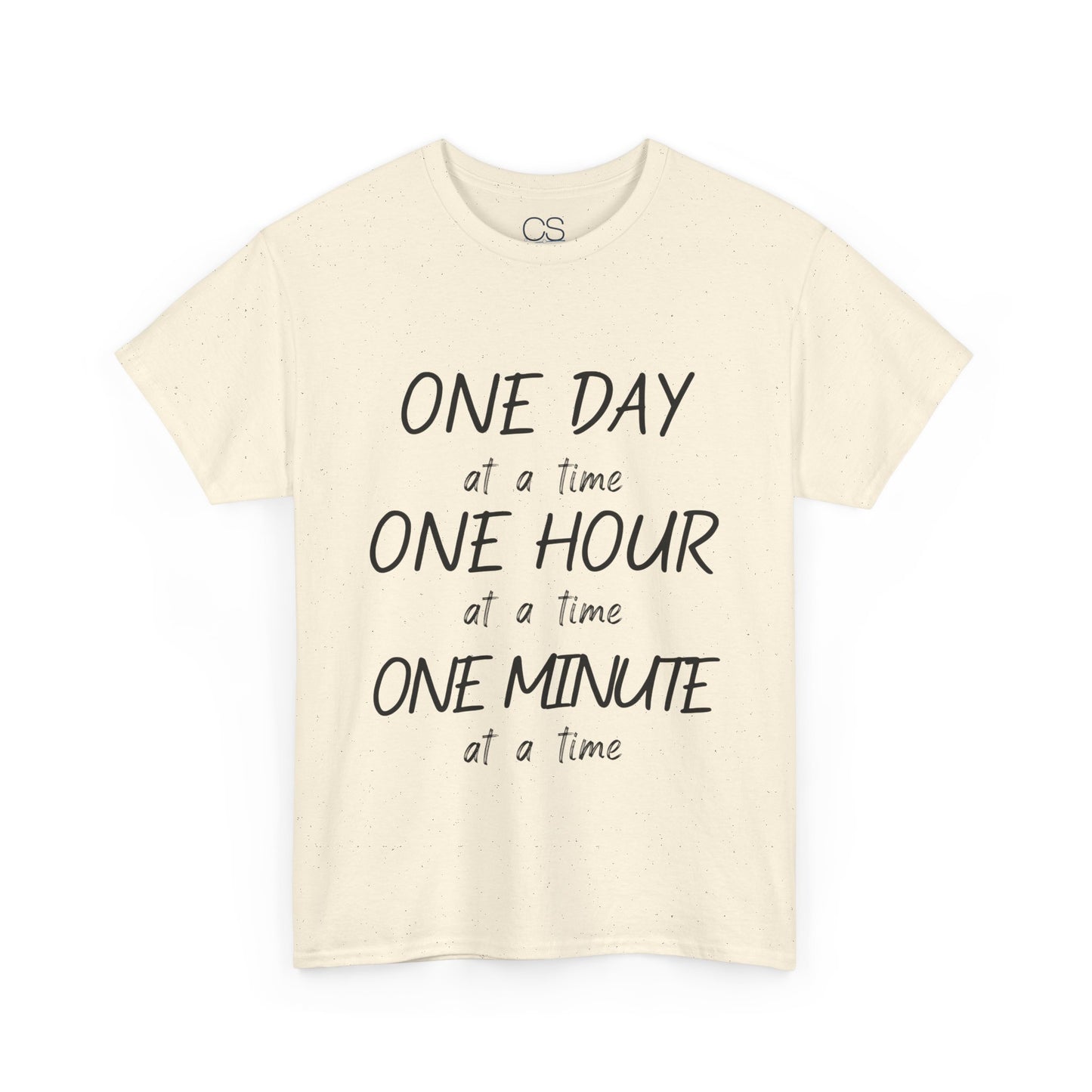 Motivational Unisex Heavy Cotton Tee – 'One Day at a Time' Humor Design