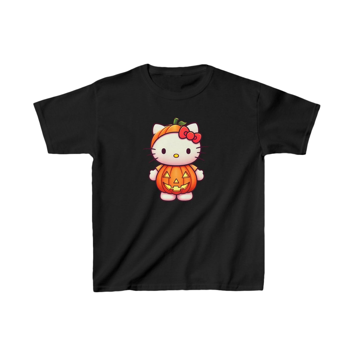 Hello Kitty Halloween Pumpkin Kids Heavy Cotton T-shirt