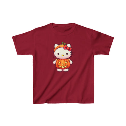 Hello Kitty Halloween Pumpkin Kids Heavy Cotton T-shirt