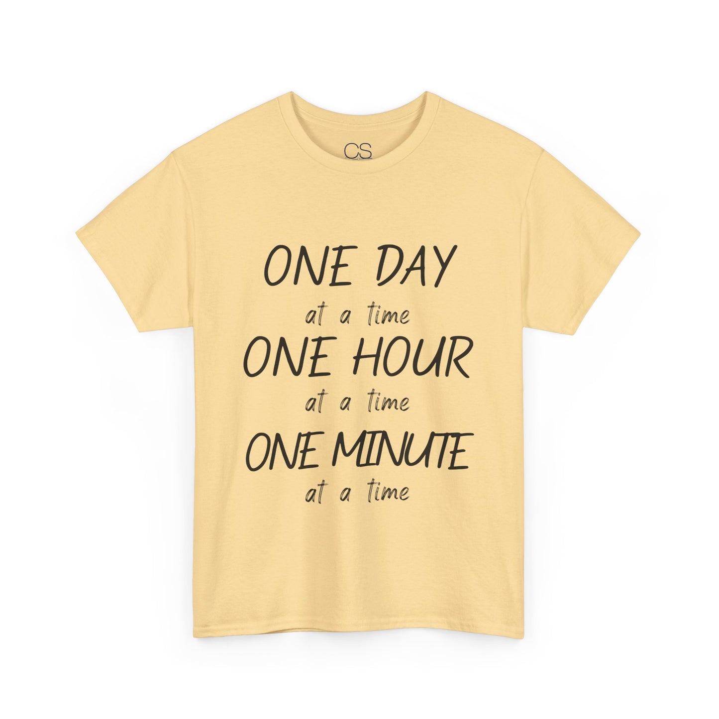 Motivational Unisex Heavy Cotton Tee – 'One Day at a Time' Humor Design