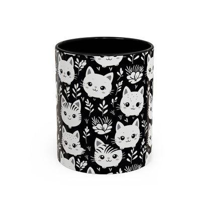 Whiskers & Blooms Cat-Themed Ceramic Mug