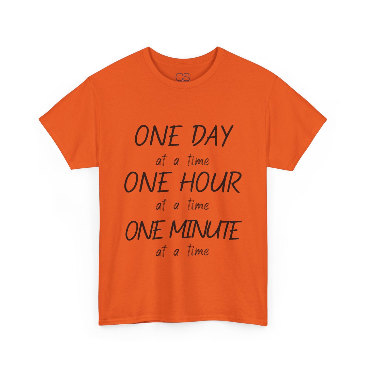 Motivational Unisex Heavy Cotton Tee – 'One Day at a Time' Humor Design