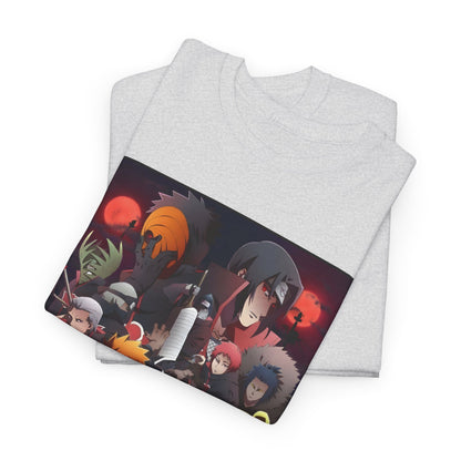 Unisex Heavy Cotton Naruto Akatsuki Anime Front and Back Printed Tee