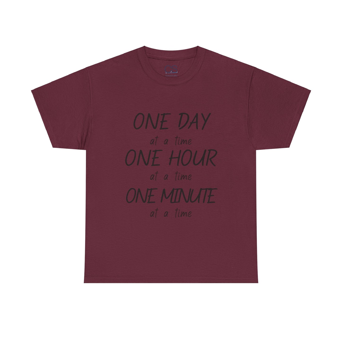 Motivational Unisex Heavy Cotton Tee – 'One Day at a Time' Humor Design