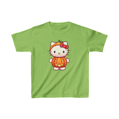 Hello Kitty Halloween Pumpkin Kids Heavy Cotton T-shirt