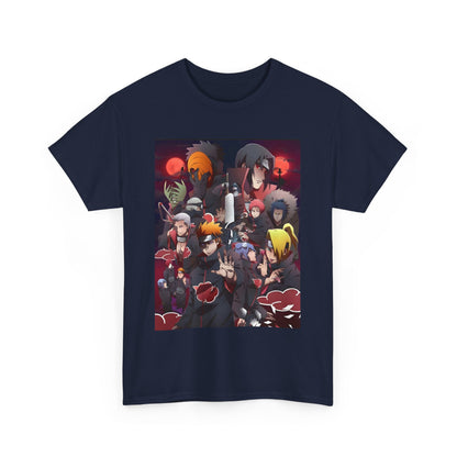 Unisex Heavy Cotton Naruto Akatsuki Anime Front and Back Printed Tee