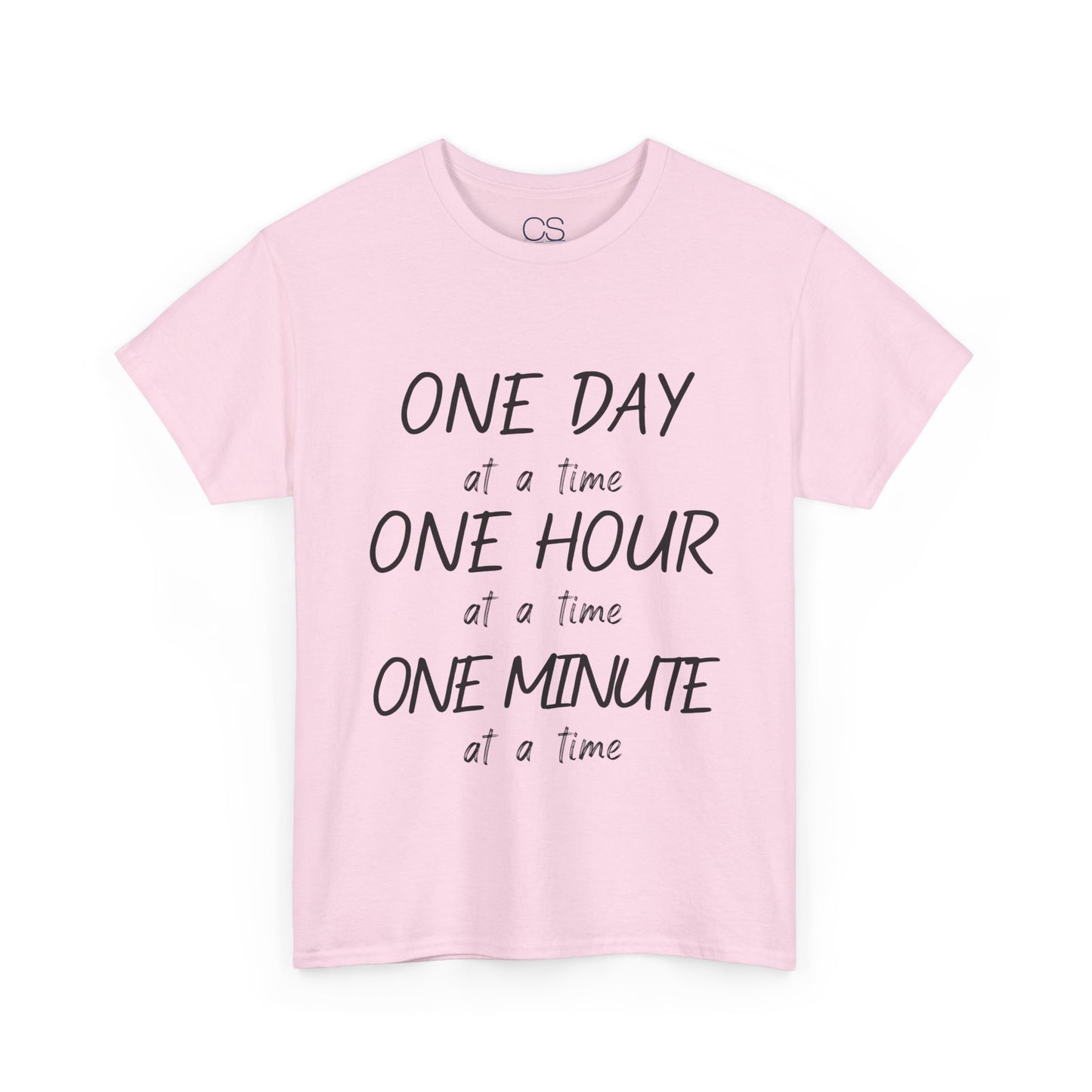 Motivational Unisex Heavy Cotton Tee – 'One Day at a Time' Humor Design