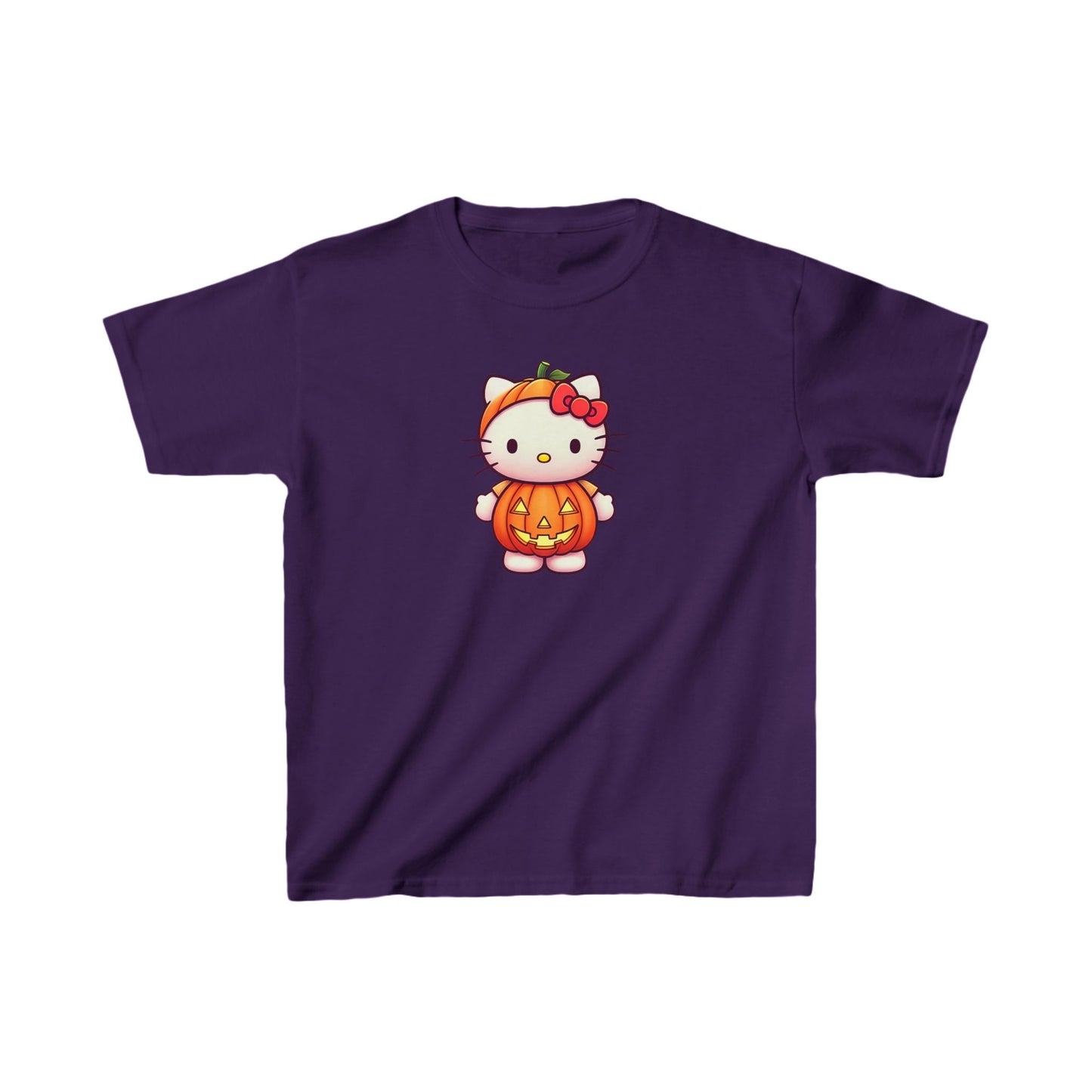 Hello Kitty Halloween Pumpkin Kids Heavy Cotton T-shirt