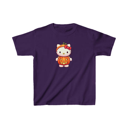 Hello Kitty Halloween Pumpkin Kids Heavy Cotton T-shirt