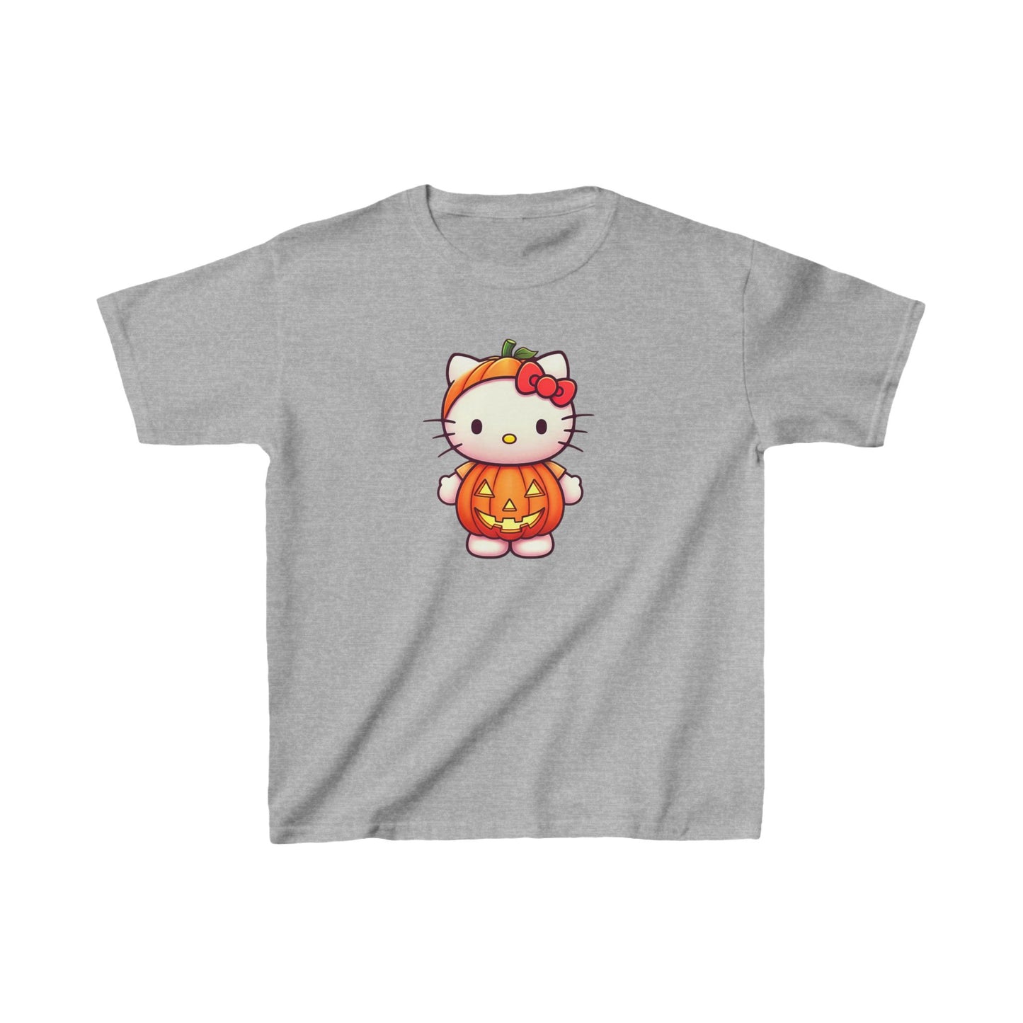 Hello Kitty Halloween Pumpkin Kids Heavy Cotton T-shirt