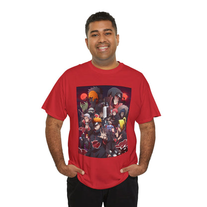 Unisex Heavy Cotton Naruto Akatsuki Anime Front and Back Printed Tee