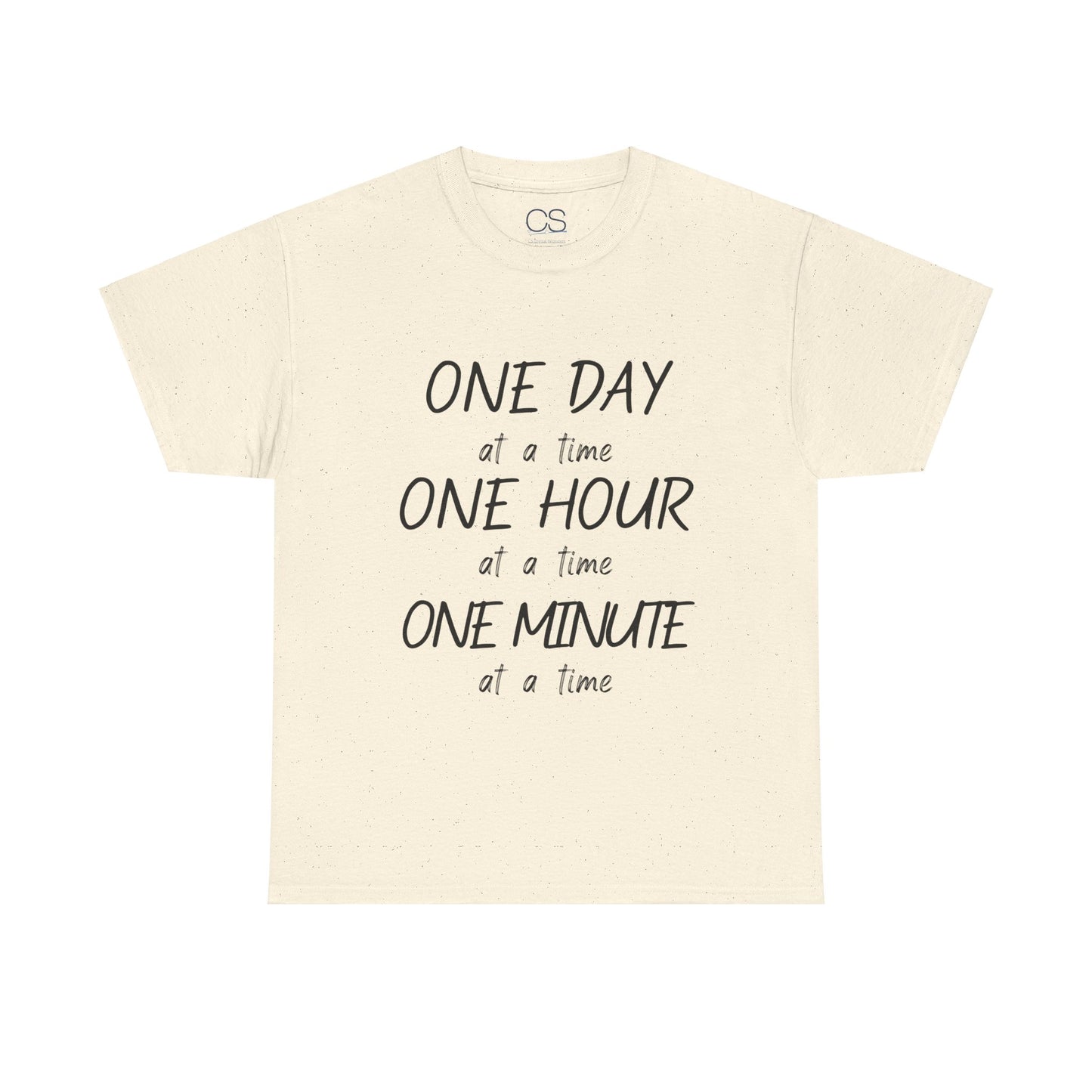 Motivational Unisex Heavy Cotton Tee – 'One Day at a Time' Humor Design