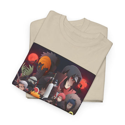 Unisex Heavy Cotton Naruto Akatsuki Anime Front and Back Printed Tee