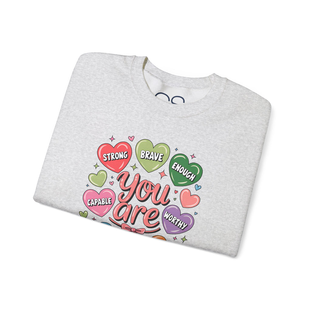 You Are Loved Inspirational Crewneck Sweatshirt | Comfortable Cotton Blend | Everyday Casual - Image 3