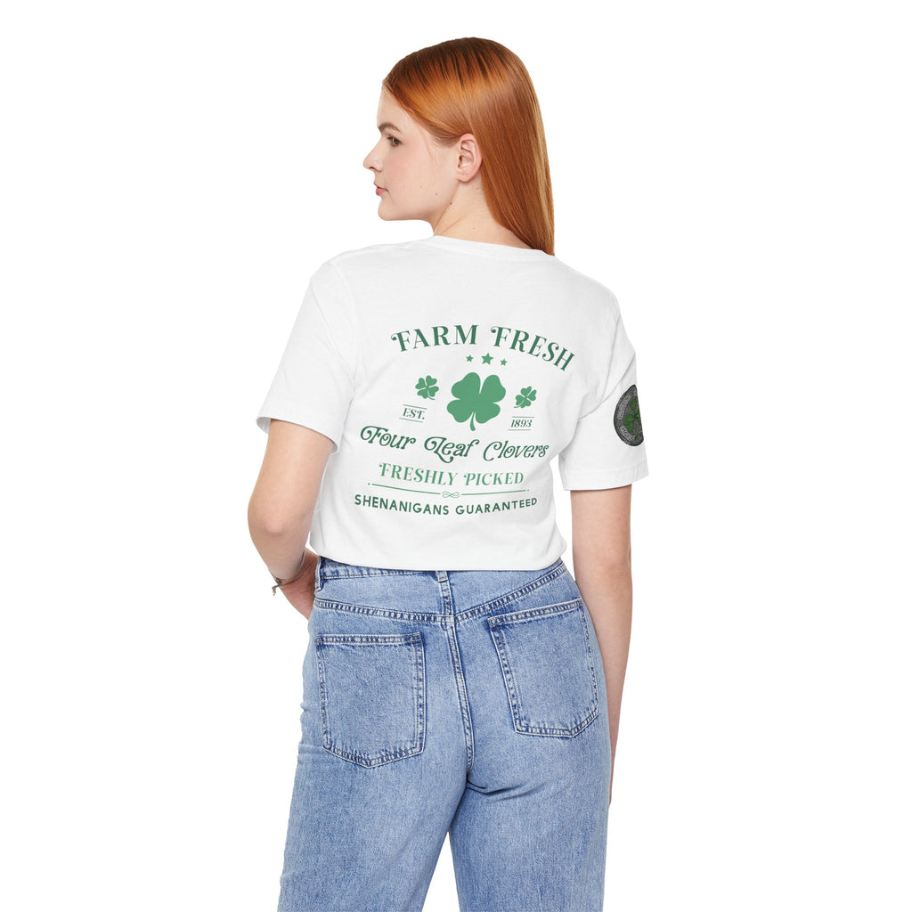 Farm Fresh Four Leaf Clover T-Shirt | Soft Premium Cotton Tee | Casual Everyday Comfort - Image 2