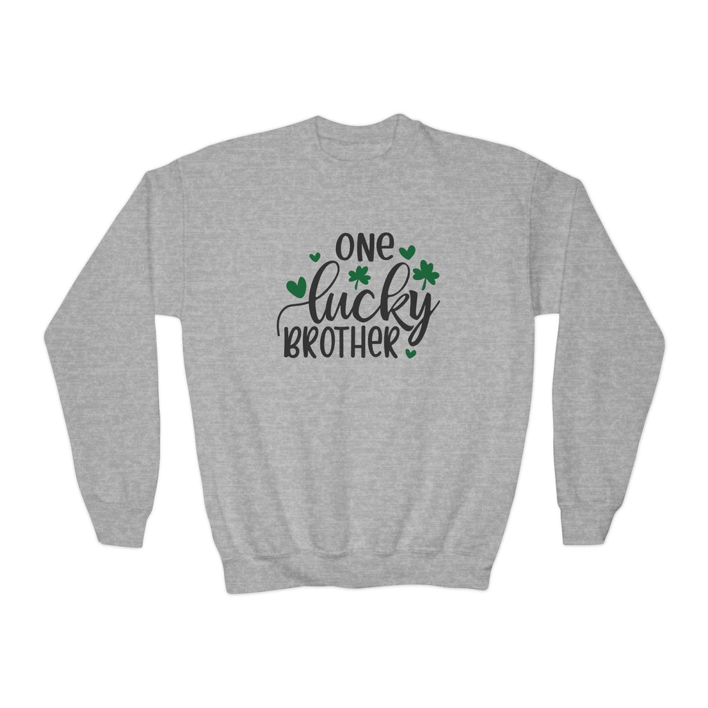 One Lucky Brother St. Patrick's Day Kids Sweatshirt - With Bundle | Soft Kids Cotton | Comfortable Playwear - Image 5