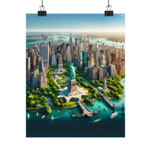 New York City Aerial View Poster | High-Quality Matte Print | Wall Art Masterpiece