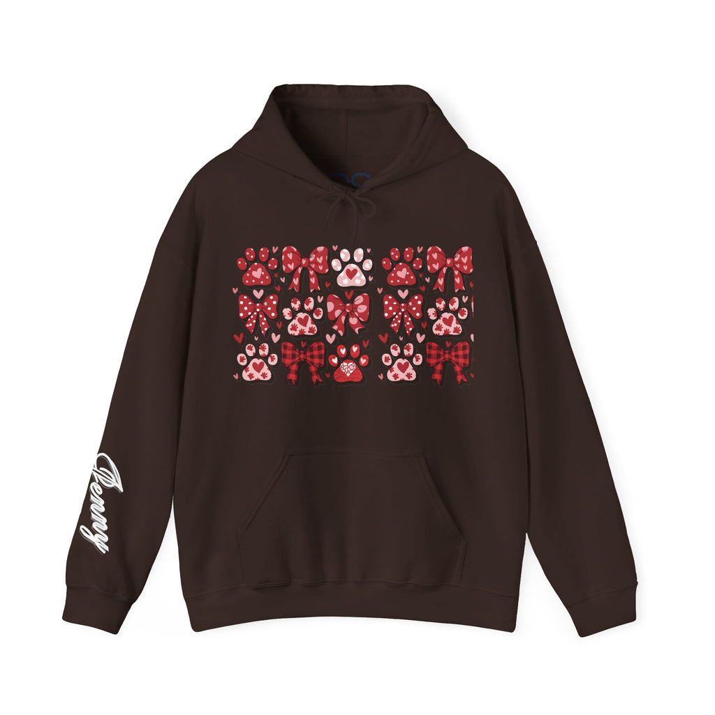 Personalized Valentine Coquette Hooded Sweatshirt | Cozy Fleece Lined | Perfect for Cold Days - Image 4