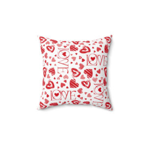 Soft & Stylish Love-Themed Spun Polyester Throw Pillow | Soft Durable Fabric | Home Decor Essential