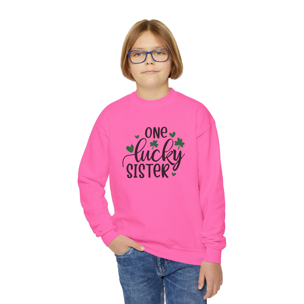 One Lucky Sister St. Patrick's Day Kids Sweatshirt - With Bundle | Soft Kids Cotton | Comfortable Playwear - Image 16