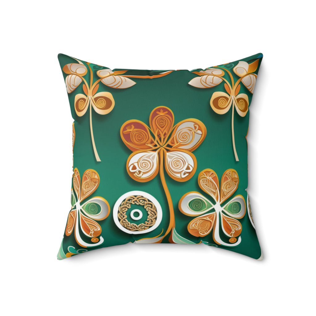 Golden Shamrock St. Patrick’s Day Pillow – Festive Irish Charm | Soft Durable Fabric | Home Decor Essential - Image 3