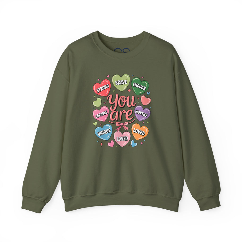 You Are Loved Inspirational Crewneck Sweatshirt | Comfortable Cotton Blend | Everyday Casual - Image 8