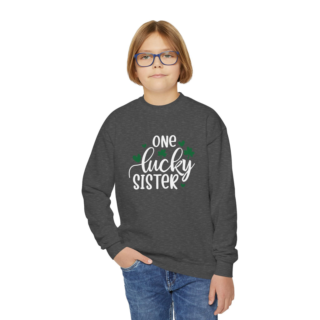 One Lucky Sister St. Patrick's Day Kids Sweatshirt - With Bundle | Soft Kids Cotton | Comfortable Playwear - Image 15