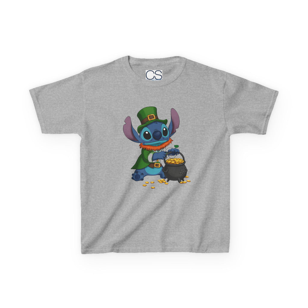 Disney Stitch St. Patrick's Day Kids Heavy Cotton T-Shirt - Lucky Stitch Tee | Soft Kids Cotton | Comfortable Playwear - Image 8