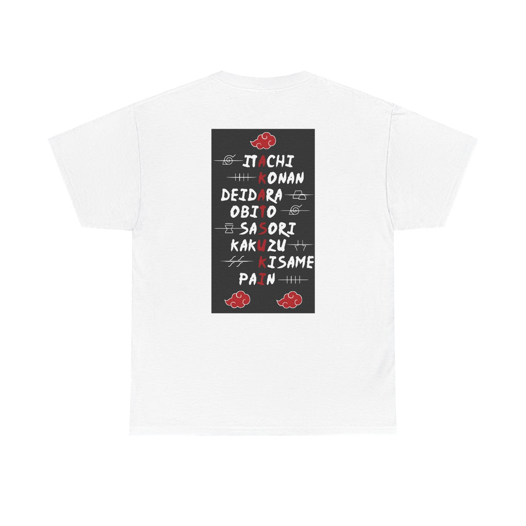 Unisex Heavy Cotton Naruto Akatsuki Anime Front and Back Printed Tee | Soft Premium Cotton Tee | Casual Everyday Comfort